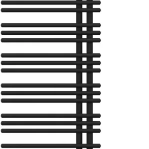 Radiateur de bain Zehnder Yucca Asym Noir mat Résistance électrique à droite Commande En Gros